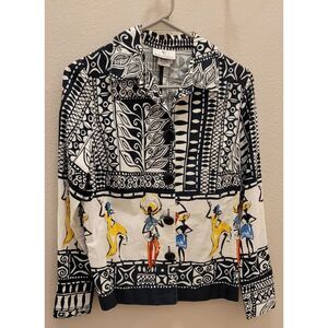 The Travel Collection Women's Buttons Down Long Sleeve Top Size 6. Music. Dance